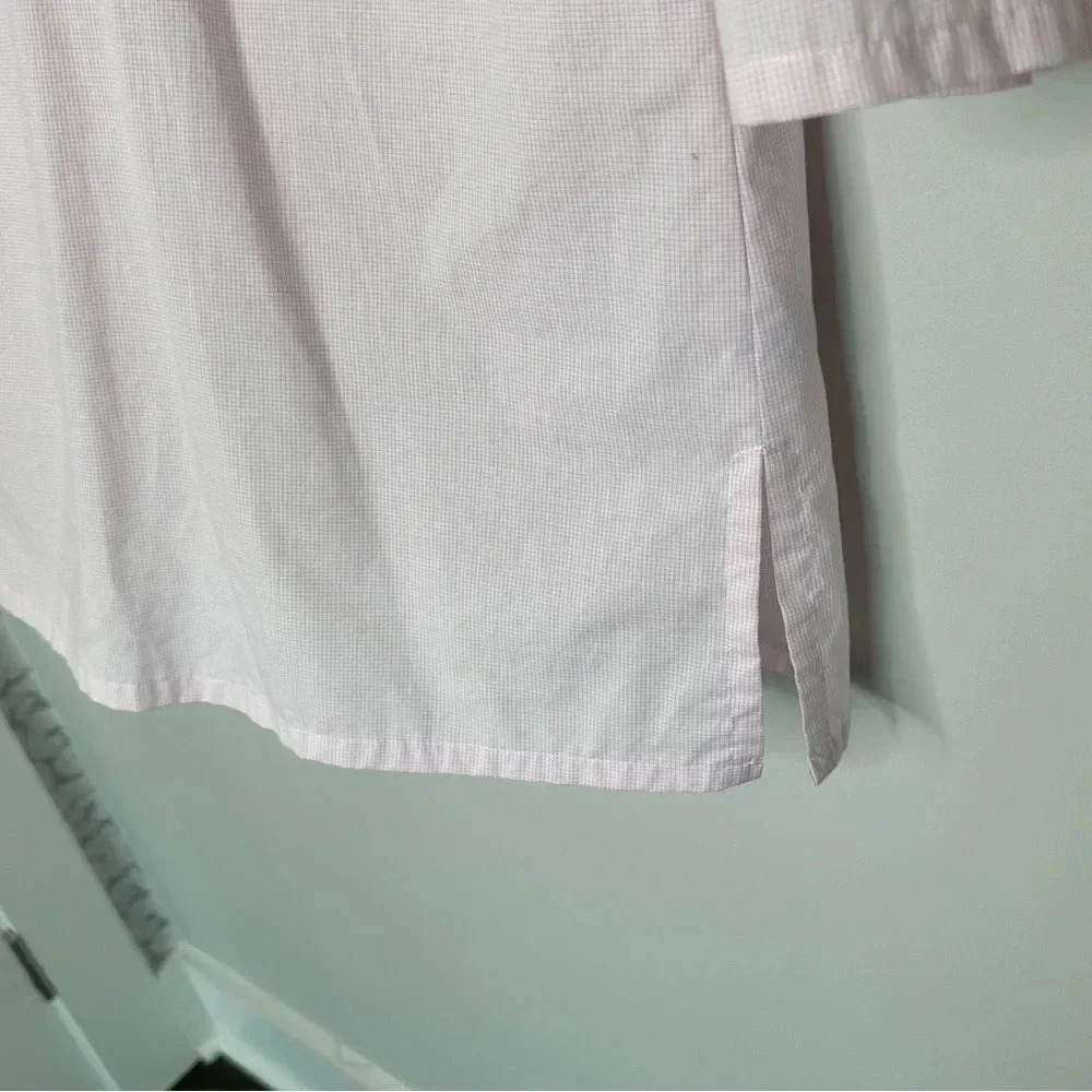 J McLaughlin Pink Cotton Embroidered Tunic Blouse‎ Top Size Medium Preppy Boho - Picture 7 of 14